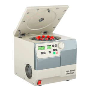 Compact benchtop centrifuge used for lab sample preparation