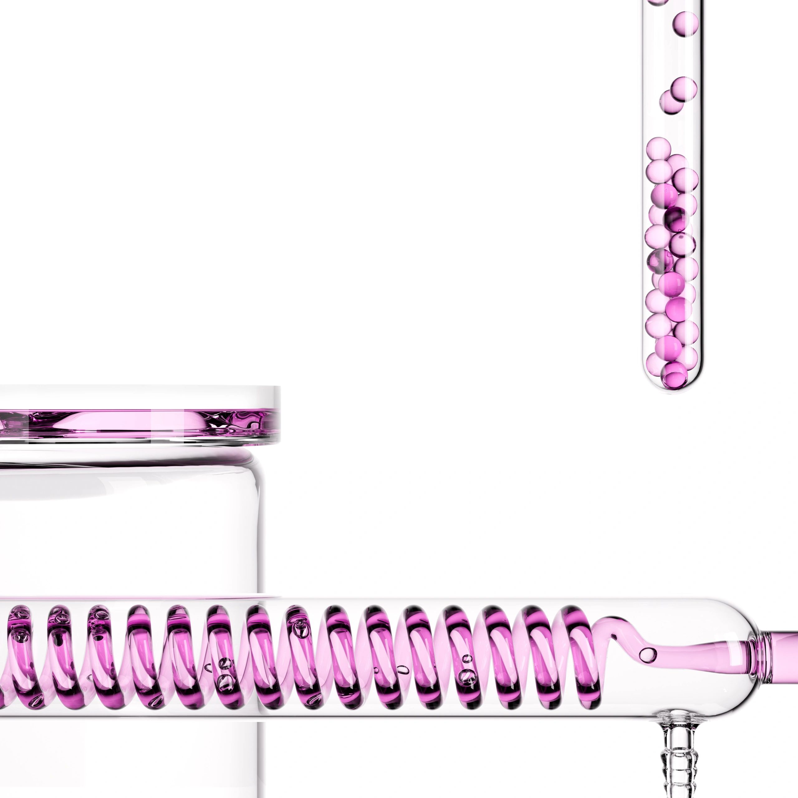 Borosilicate lab glassware set on a clean background